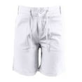 thumbnail image 3 of Linen shorts Big and Tall,Men's Linen Cotton Casual Classic Fit Shorts Flat Front Drawstring Summer Beach Shorts with Pockets 2023,Mens Linen Shorts Drawstring, 3 of 4