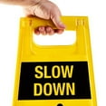 thumbnail image 2 of Slow Down Pedestrian Traffic Sign 4pk Double-Sided Outdoor Road Safety Sign, 2 of 6