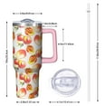 thumbnail image 3 of 40 oz Peach Tumblers with Lids Straws Peach Tumbler with Handle Flip Straw Lid Vacuum Insulated Leak Proof Stainless Steel Travel Mug Gifts, 3 of 5