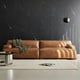 thumbnail image 3 of Luxury Italian minimalist leather sofa, living room, leather art, three person seat, top layer cowhide, Yunyu Damascus leather My Lux Decor Round, 3 of 7