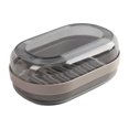 thumbnail image 1 of Feltree Space-Saving Rectangular Soap Holder, Slotted Drainage Bathroom Storage Box for Bar Soap/Sponges (Drill-Free Mounting), 1 of 7