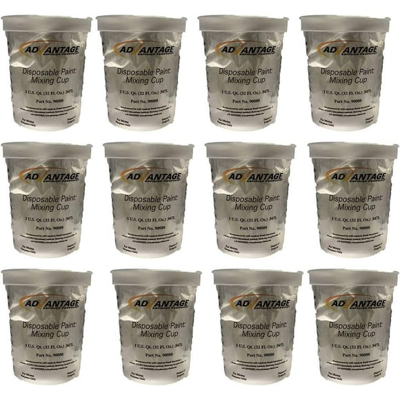 Auto Body Paint, , Paint Mixing Cups, Measuring Cups, Measuring Quick Mix (12 Count) 32 oz, Quart Containers.