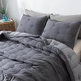 thumbnail image 6 of Kasentex Pre-Washed Quilt Set - Stylish Diamond Stitch Design, Ultra Soft Microfiber Bedding with Down Alternative Filling, QUEEN + 2 Shams (90x90"+20x26"x2), Dark Grey, 6 of 8