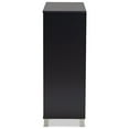 thumbnail image 5 of Baxton Studio Shirley Modern and Contemporary Dark Grey Finished 2-Door Wood Shoe Storage Cabinet with Open Shelves, 5 of 7