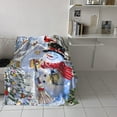 thumbnail image 4 of Ultra Soft Flannel Fleece Bed Blanket Happy Snowman and Cardinalis Winter Holiday Merry Christmas Throw Blanket All Season Warm Fuzzy Light Weight Cozy Plush Blankets for Living Room 40 x 50 inches, 4 of 6