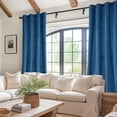 thumbnail image 6 of JIUZHEN Extra Long Velvet Curtains 120 inches - Soft Retro Blackout Velvet Drapes Room Darkening Thermal Insulated for Living Room/Villa, 52W x 120L, 2 Panels with Tiebacks,Blue, 6 of 9