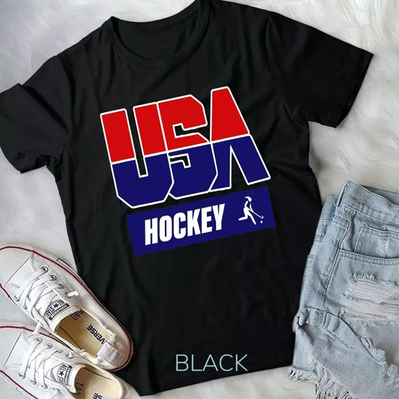 Hockey 2022 USA Team, Simple and Bold Sports Themed Graphic Design Unisex T-Shirt