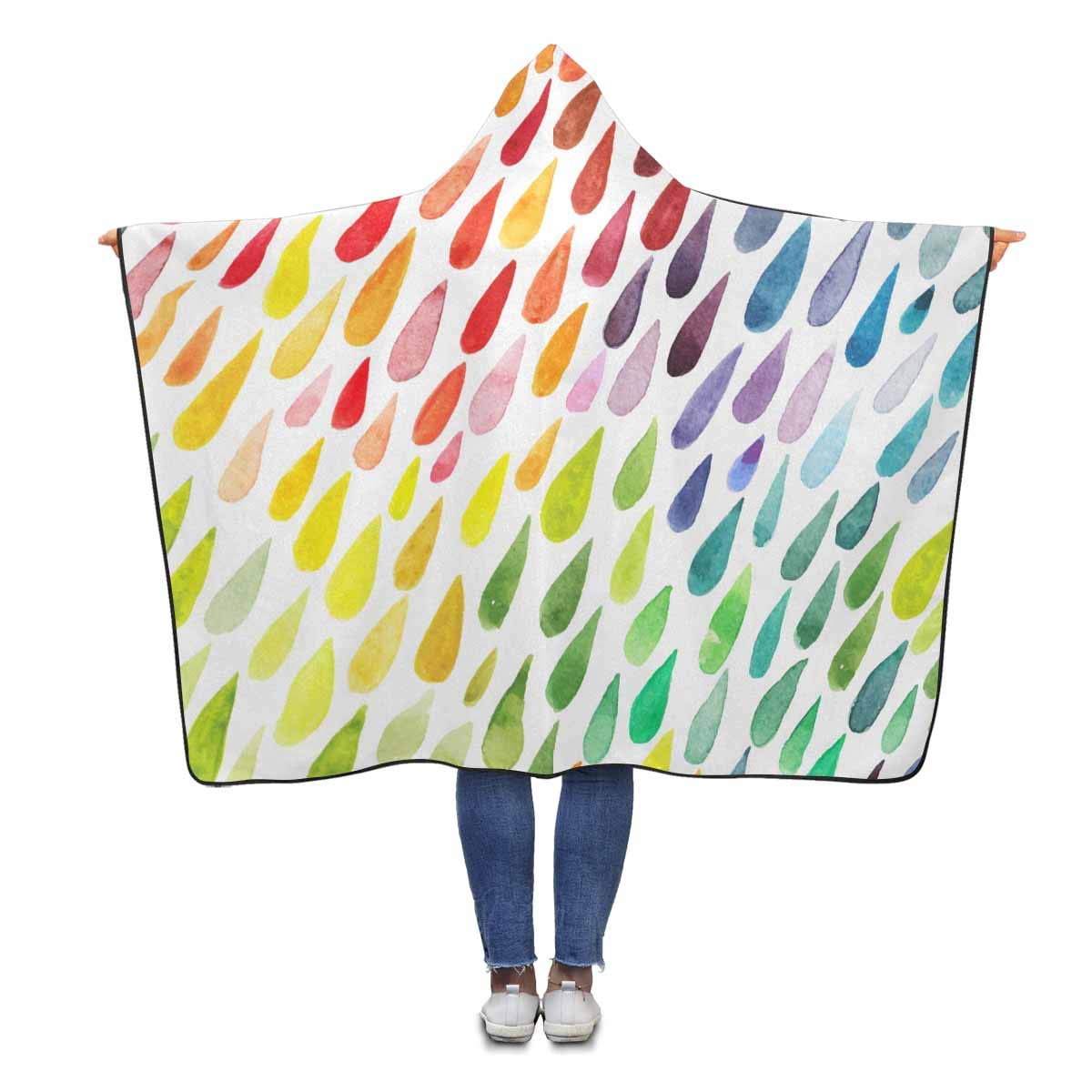 ASHLEIGH Splash Watercolor Drops Hooded Throw Blanket 56x80 inches