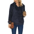 thumbnail image 2 of Lava Women's Fuzzy Hoodies Sport Pullover Hoodie Athletic Cozy Oversized Pockets Hooded Sweatshirt Fleece Hoodies Navy Blue L, 2 of 9