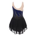 thumbnail image 3 of iiniim Kids Girls Sleeveless Ballet Gymnastics Leotard Glitter Rhinestone Skating Dance Dress Navy Blue 8, 3 of 7
