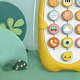 thumbnail image 4 of Teléfono de juguete para bebés, juguete educativo temprano con simulación musical, para niños de 1 a 3 años, color amarillo, 4 of 5