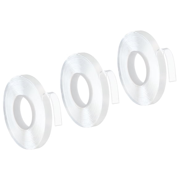 Unique Bargains 29.5Ft/354" Length 0.4" width Double Sided Tape, 3 Pack Clear Mounting Tape Removable 2mm Adhesive Tape 2mm