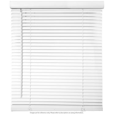Biltek 30" W x 64" H Cordless Window Blinds 1" Slat PVC Vinyl Venetian Horizontal Privacy Shade Sunray Protection White