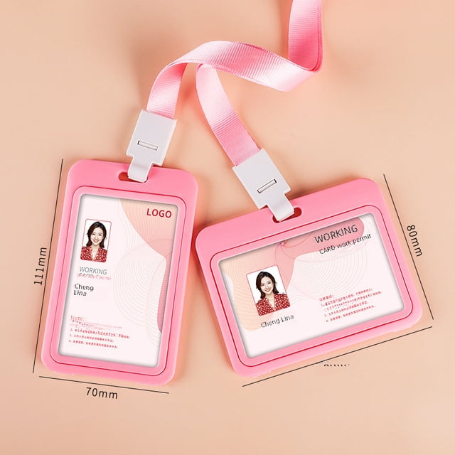 Juego de tarjeta de permiso de trabajo con cordón, tarjeta de trabajo, credencial para colgar, credencial para tarjeta de trabajo, protección para autobús, tarjeta escolar del campus