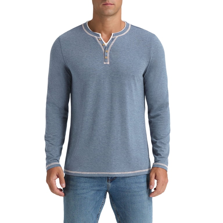 Iceglad Men's Long Sleeve Henley Shirt photo 2