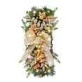 thumbnail image 5 of Christmas Swags for Front Door 11.7 Inch, Prelit Artificial Winter Garland with Bow, Balls, and Pinecones for Stair Railing, Wall, Window, Fireplace Xmas Decorations, 5 of 7