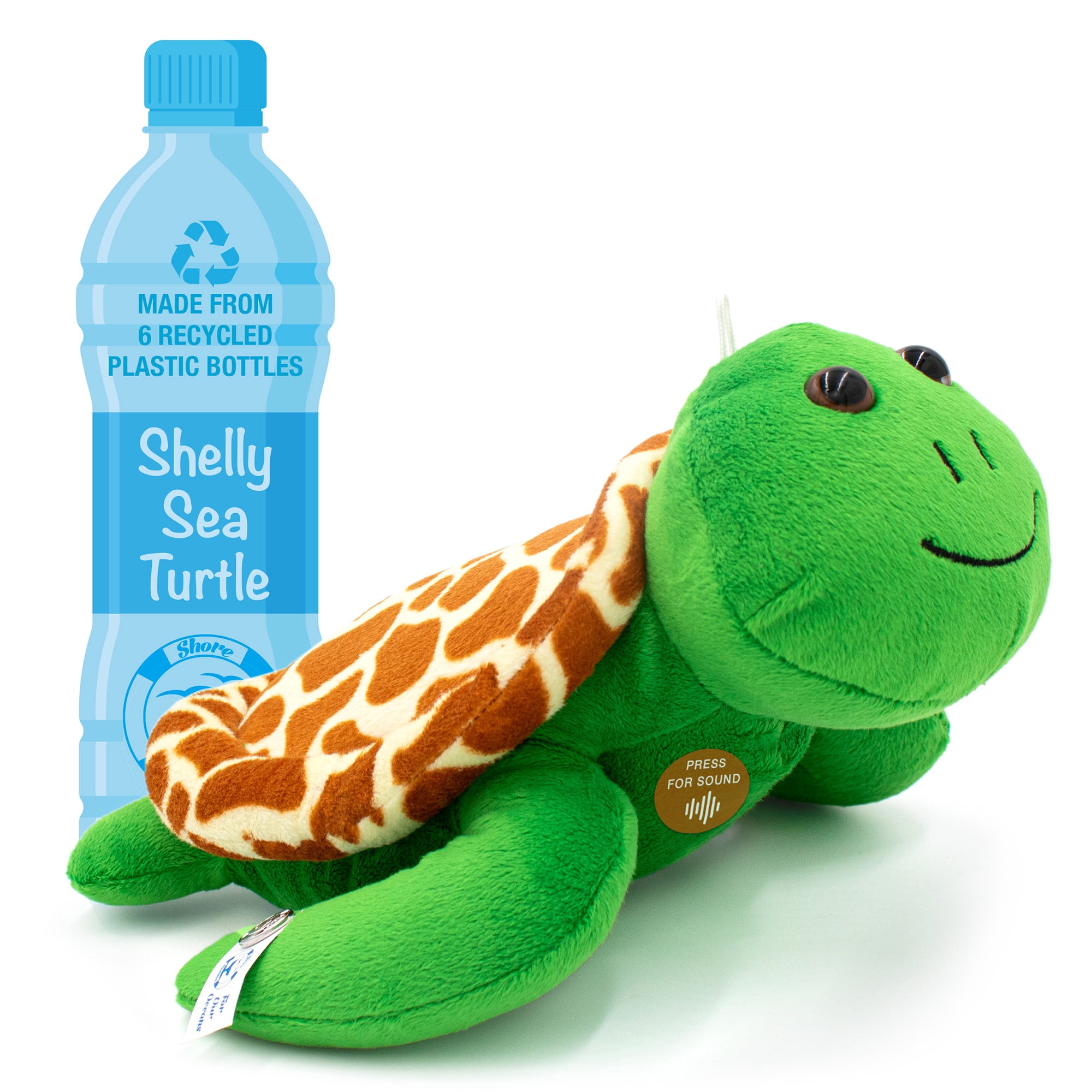 Shelly The Sea Turtle 12" Stuffed Plush Toy w/ Authentic Animal Sounds, for Kids Babies & Toddlers