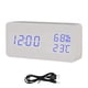 thumbnail image 1 of Reloj despertador LED Mesa de madera Humidómetro Termómetro Control de voz Temporizador de escritorio digital, Madera blanca Luz azul Advancent HA004025-06, 1 of 6