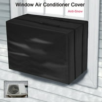 Blukids Window Air Conditioner Cover Outdoor,Universal Air Conditioner Defender Winter AC Window Unit Cover with Adjustable Straps, Bottom Covered,17×13×12.5 inch(Black)