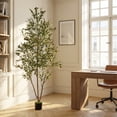 thumbnail image 4 of NOVAROOT 6FT Artificial Olive Tree Tall Faux Potted Olive Tree with Lifelike Fruits - Lush Faux Potted Plant for Home/Office Decor Indoor Ourdoor, 4 of 12