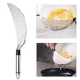 thumbnail image 3 of BESTONZON Stainless Steel Crescent Pan Pot Strainer Spaghetti Pasta Fry Drainer Handheld Kitchen Utensil, 3 of 6