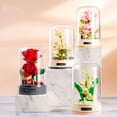 thumbnail image 3 of Construcción Ramo de flores en bloques con caja de música y cúpula a prueba de polvo, juguetes de bloques de construcción de la serie de flores de partículas artificiales simuladas de bricolaje, deco, 3 of 5