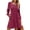 Wine Red, variant on Fantaslook Fall Dresses for Women Square Neck Long Sleeve Dresses Casual Babydoll Sweater Dress