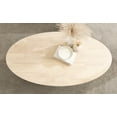 thumbnail image 5 of Kate and Laurel Nylah Oval Wooden Coffee Table, 48 x 26 x 18, Light Natural, Transitional Tiered Living Room Table with Solid Wood Construction and Sculptured Dowel Legs, 5 of 8