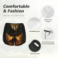 thumbnail image 4 of Susaid Cool Black Eagle Print Women's High Waisted Running Shorts Quick Dry Athletic Gym Track Workout Shorts Zip Pocket-X-Large, 4 of 7