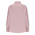 thumbnail image 6 of GERsome Womens Button Down Shirts Striped Long Sleeve Collared Casual Work Blouses Summer Tops with Pocket,Pink,Size 4XL, 6 of 7