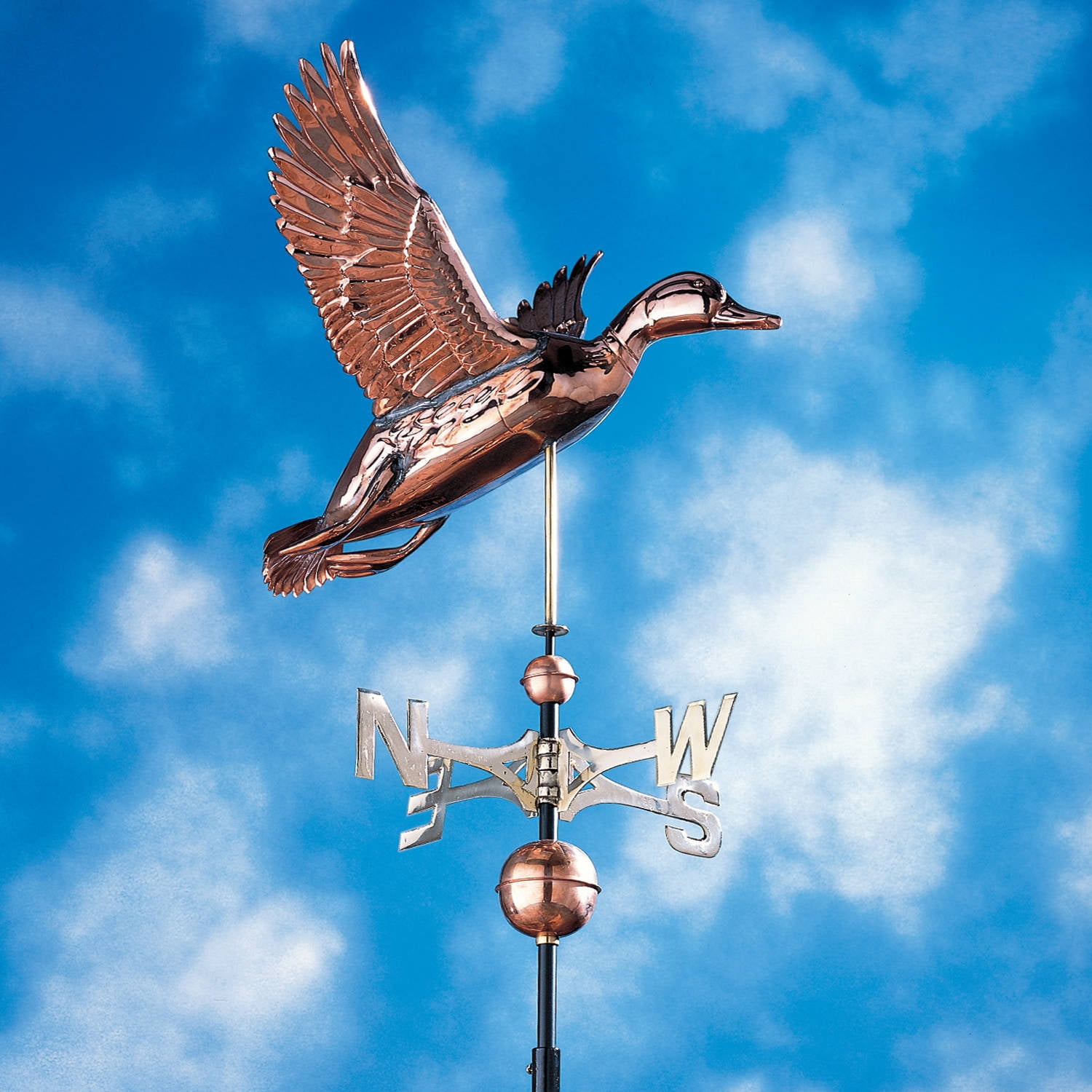 Copper Duck Weathervane, Polished by