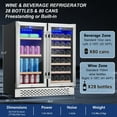 thumbnail image 6 of Aoile 23"D Wine & Beverage Refrigerator Cooler with 20-Can & 28-Bottle Capacity, Dual Zone Wine Fridge with French Door, 6 of 8