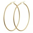 thumbnail image 2 of QQTDFG 304 Stainless Steel Hoop Earrings Huggie Hoop Round Gold 12 0.5" to 2.7" Z385-default, 2 of 4