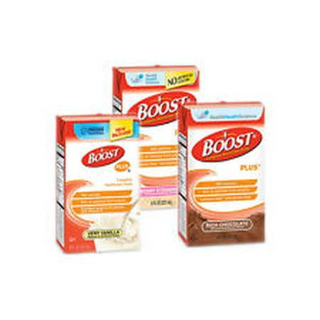 Boost PLUS Drink  Combo Pack Vanilla, Strawberry, Chocolate 8 oz - Case of 30
