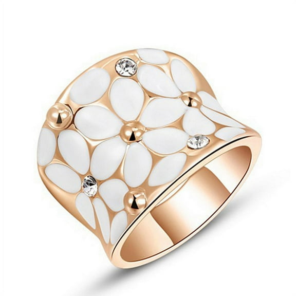 Fashion 925 Silver Flower Shaped Wedding Rings