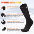 thumbnail image 2 of Calcetines térmicos para hombre y mujer, calcetines de esquí largos y gruesos con batería eléctrica recargable para senderismo, acampada, motociclismo, correr en invierno, 2 of 5