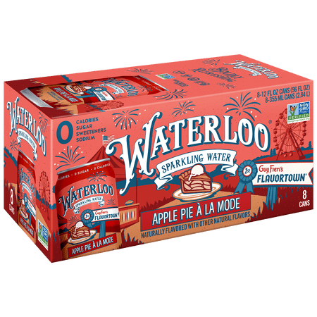 Waterloo Sparkling Water, Apple Pie à la Mode, 12 fl oz, 8 Pack Cans