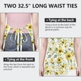 thumbnail image 6 of White Green Leaf Sunflower Pattern Apron-Garden Aprons for Women with Pockets-Cotton Linen Waterproof Kitchen Cooking Gardening Aprons Adjustable for Kitchen,Cooking,BBQ and Salon 33x27 Inch, 6 of 7