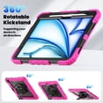 thumbnail image 5 of Case for iPad Air 11 Inch M3 2025/M2 2024 (7th/6th Gen) with Screen Protector, 360 Degree Rotating Kickstand Hand Strap Heavy Duty Shockproof Cover with Shoulder Strap, Rose, 5 of 7