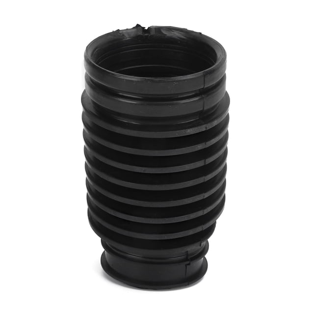 tubo de manguera de admisión de filtro de aire 696‑001 reemplazo para accord 2 puertas coupe 3.0 litros 6 cilindros 2003-2007 Manguera de entrada de aire negra, vista frontal centrada, cuerpo cilíndrico corrugado con pliegues anulares y extremos de acoplamiento liso, caucho de textura mate sobre fondo blanco; suele emplearse como repuesto para optimizar la entrada de aire del motor.