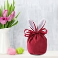 thumbnail image 6 of Bunny Drawstring Bag, Velvet Candy Pouch with Cute Ears, Easter Gift Bag for Party Favor and Decoration, 6 of 8