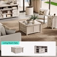 thumbnail image 4 of Square Farmhouse Coffee Table with Hidden Storage Compartment Light Gray, 4 of 6