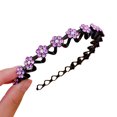 thumbnail image 1 of Flmtop Femmes Bandeau Vague Strass Coiffe Coréen Style Bonne Élasticité Cerceau de Cheveux pour la Datation, 1 of 10