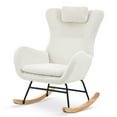 thumbnail image 4 of Teddy Fabric Rocking Chair with Rubber Wood Legs, 4 of 6