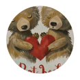 thumbnail image 4 of Orinice Bears Heart Cute and Funny Round Table Cover Stain Resistant Washable for Indoor Outdoor Kitchen Dining Wedding Parties 100% Polyester Fiber 38-42, 4 of 8