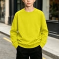 thumbnail image 3 of ITSAME Boys Girls Crewneck Sweatshirts Long Sleeve Solid Shirts Fall Winter Casual Base Pullover Tops Yellow Size 1T, 3 of 8