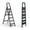 Black, variant on Lightweight Aluminum 6 Step Ladder Folding Step Stool Stepladders with Anti-Slip and Wide Pedal for Home and Kitchen Use Space Saving (Black)