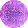 thumbnail image 1 of Ahgly Company Indoor Round Oriental Purple Industrial Area Rugs, 7' Round, 1 of 4