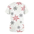 thumbnail image 4 of LSLJS Women's Fashion Short Sleeve V-Neck Tops Working Uniform Printing Pocket Blouse Tops, Christmas Scrub Tops, 4 of 5