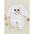 thumbnail image 2 of Suealasg Christmas Newborn Baby Boys Girls Snowman Jumpsuits Long Sleeve Round Neck Plush Romper 3 6 9 12 18 Months Infant Winter Warm Clothes, 2 of 8